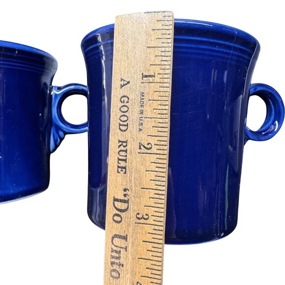 2 X Fiestaware Cobalt Blue Coffee Mugs O -Ring Handle- Homer Laughlin HLC USA - Picture 4 of 10